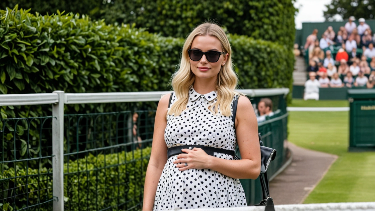 Margot Robbie deslumbra en Wimbledon 2024 con un elegante vestido de maternidad de Alaïa